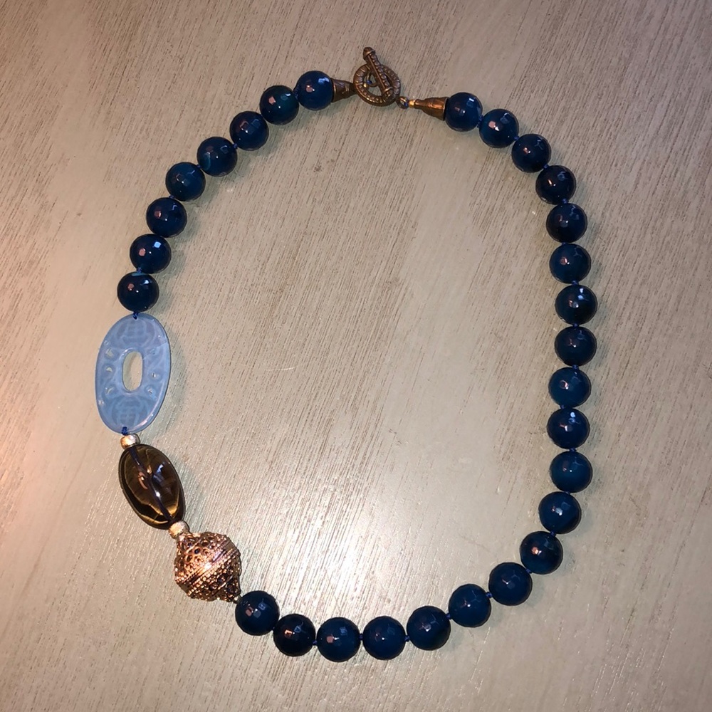 Blue Necklace with Beads